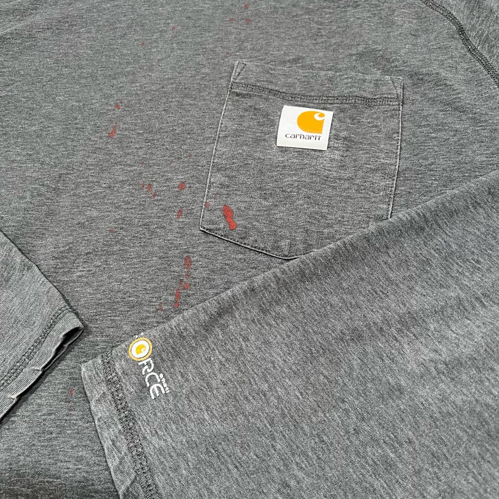 Carhartt Force XL Heather Gray Grey Longsleeve Workwear Utility Outdoor T-Shirt - Picture 5 of 6
